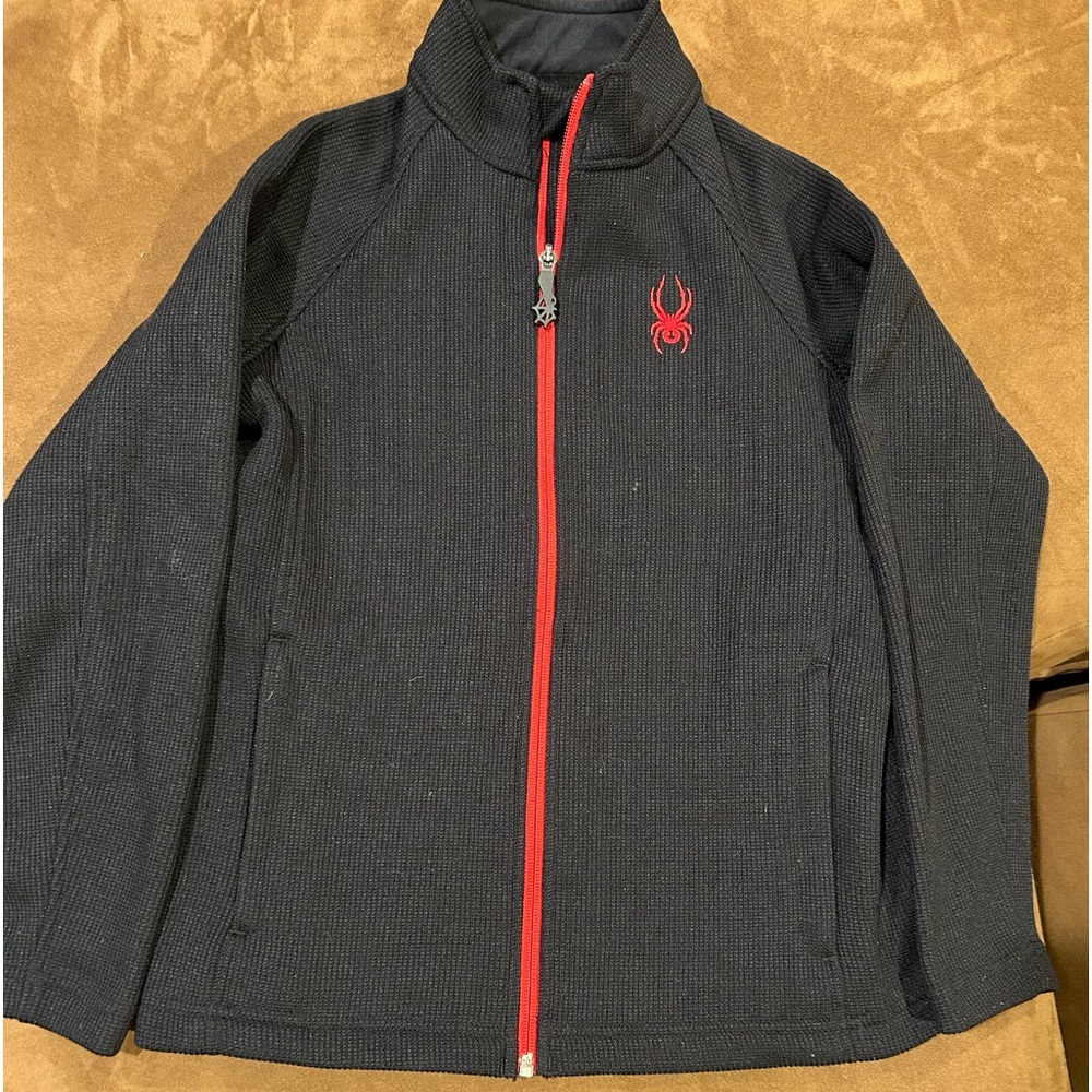 Spyder full zip ski sweater size 10-12 .